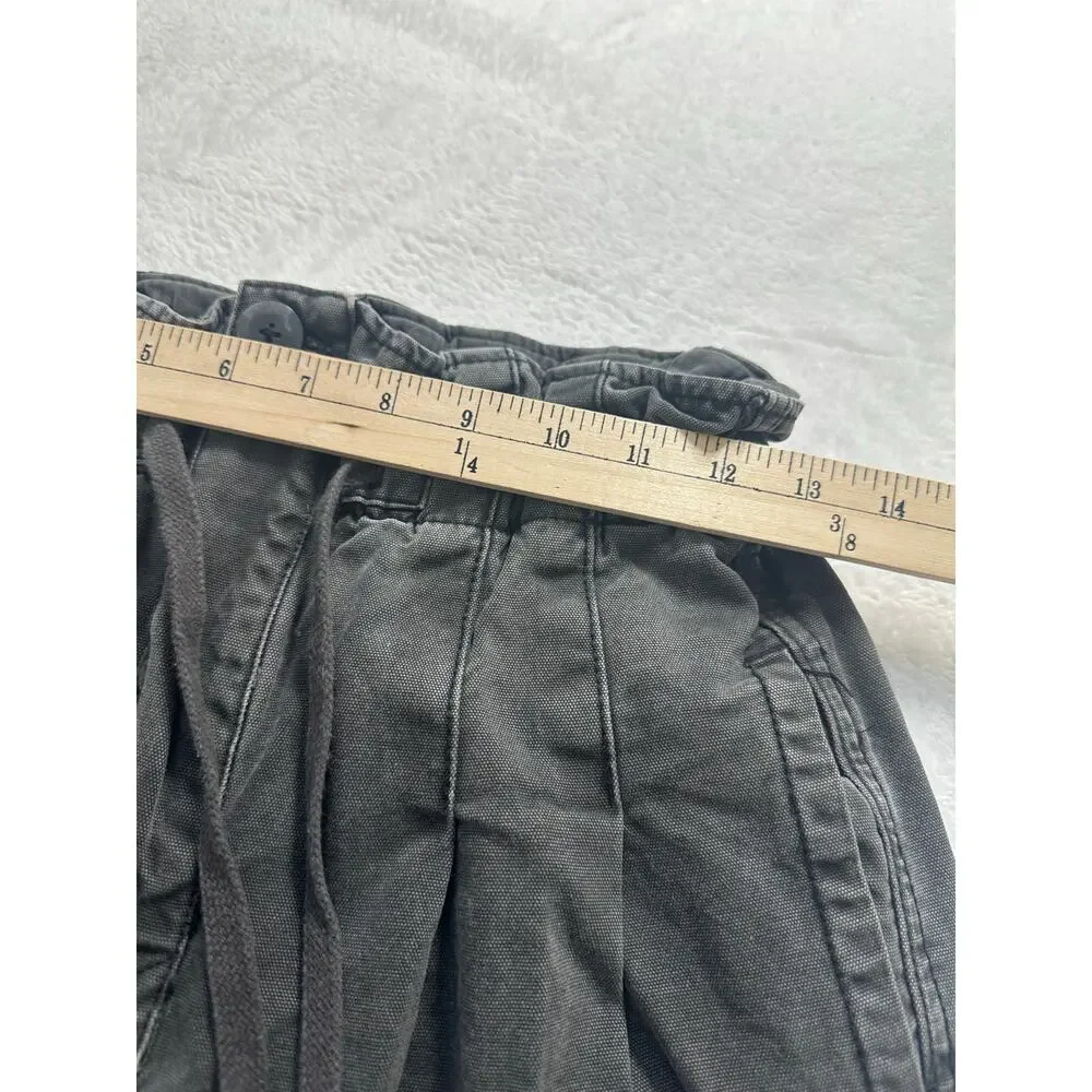 Free People Margate Pleated Trouser Black Size XS Ankle Length Cotton Boho